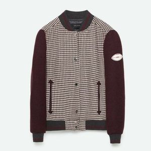Zara Checked Bomber Jacket